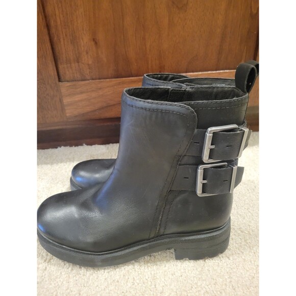NWOB Lucky Brand  Candre BOOTS Moto  Buckle black Women's 7 EU 37.5 MSRP $169 - Picture 9 of 10